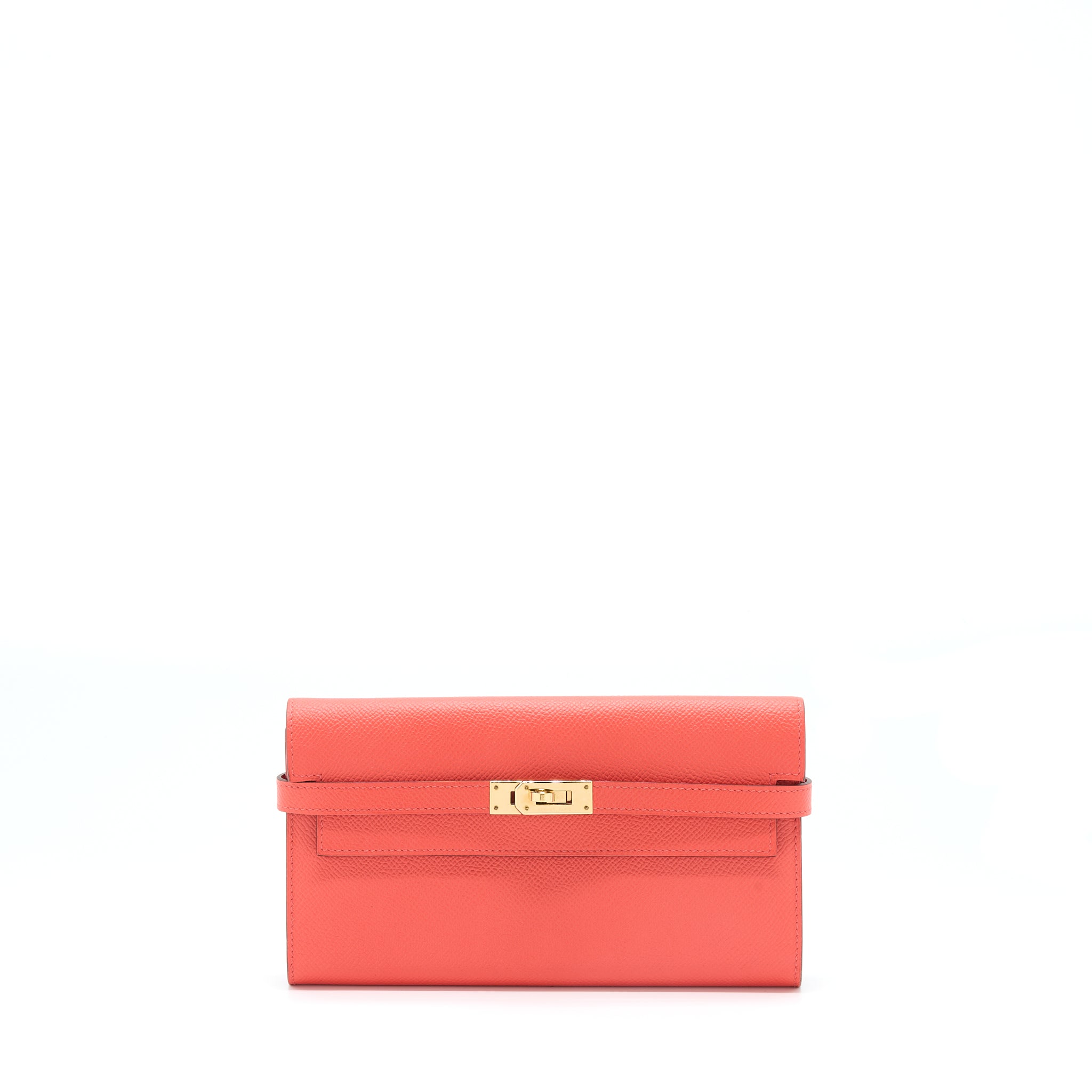 Hermes Kelly Long Wallet Epsom Rose Jaipur GHW Stamp X