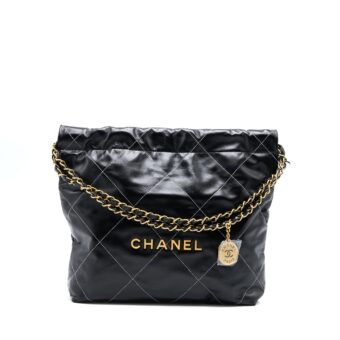 Chanel Small 22 Bag Shiny Calfskin Black GHW (Microchip)