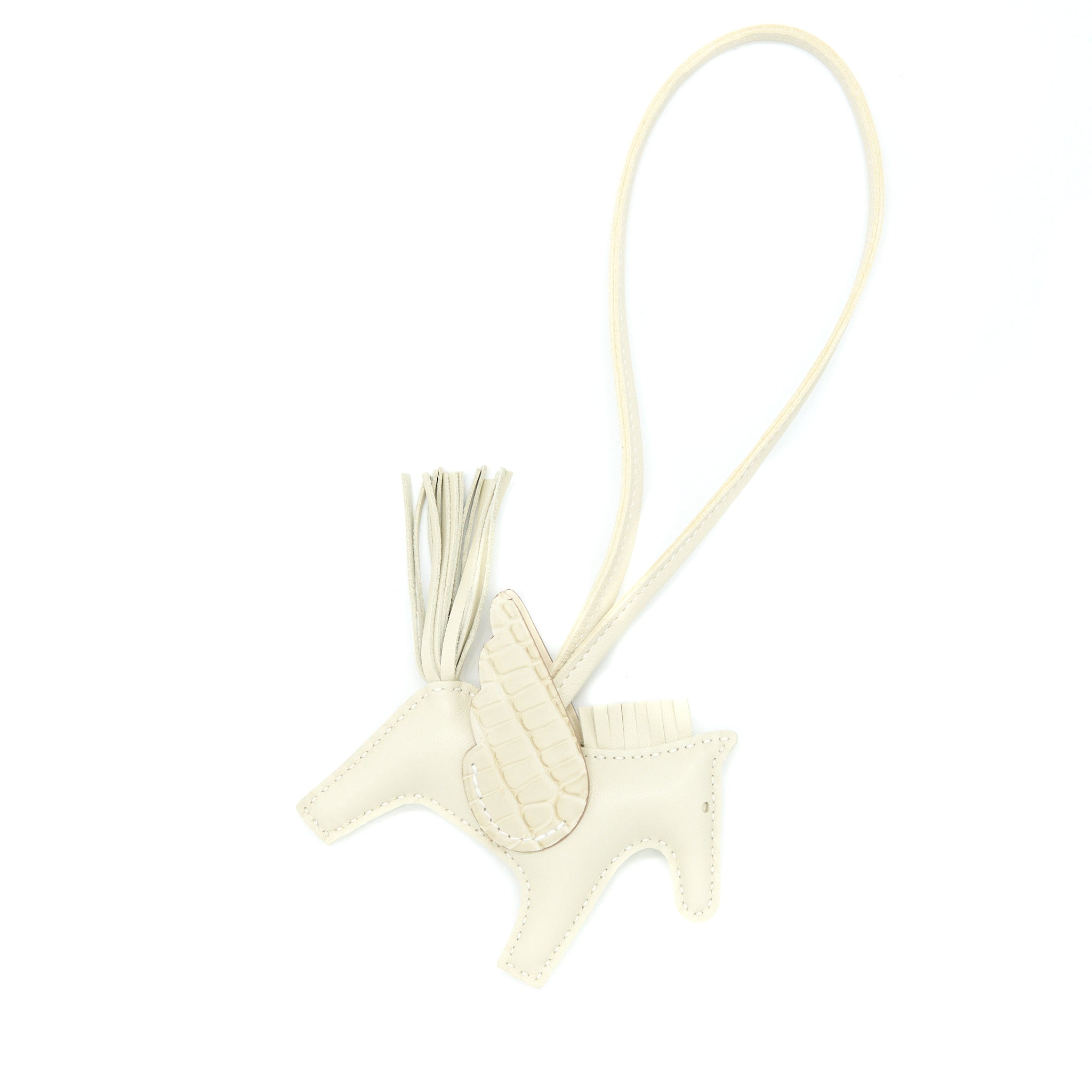 Hermes Rodeo Pegase PM Bag Charm Alligator Touch Craie/Nata/Beton Stamp U - Image 3