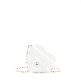 Chanel 22S Heart Bag Lambskin White LGHW (Microchip)