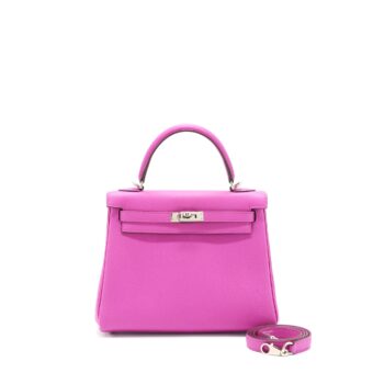 Hermes Kelly 25 Togo 9I Magnolia SHW Stamp C