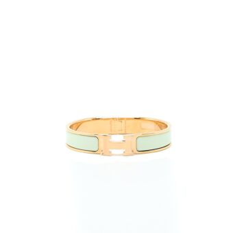 Hermes Size GM Clic H Bracelet Vert Fizz Rose Gold Tone