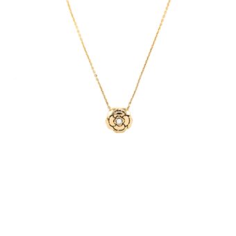 Chanel Extrait De Camelia Necklace Pink Gold With Diamond