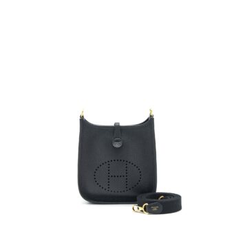 Hermes Mini Evelyne Black GHW Stamp Y