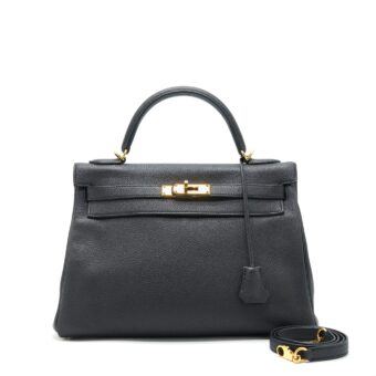 Hermes Kelly 32 Togo black GHW Stamp T