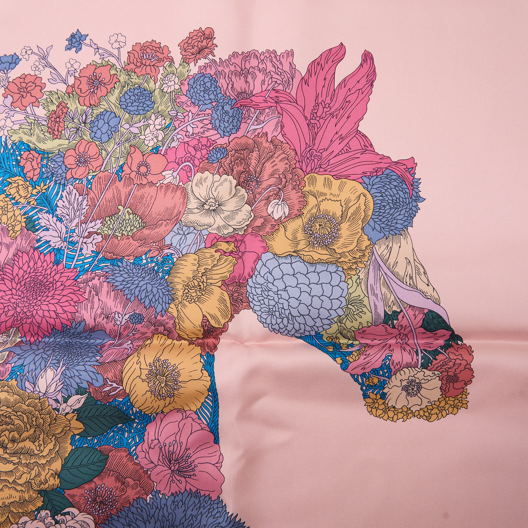 Hermes 90 X 90 cm Robe Legere Silk Scarf Pink - Image 2