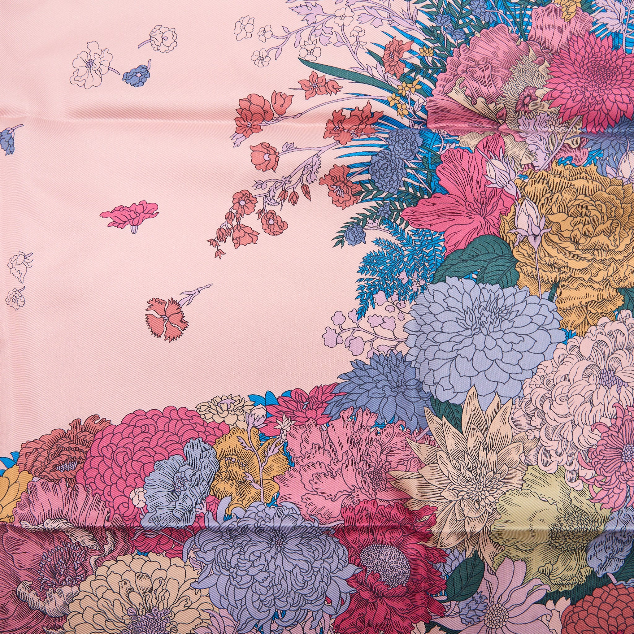 Hermes 90 X 90 cm Robe Legere Silk Scarf Pink - Image 3