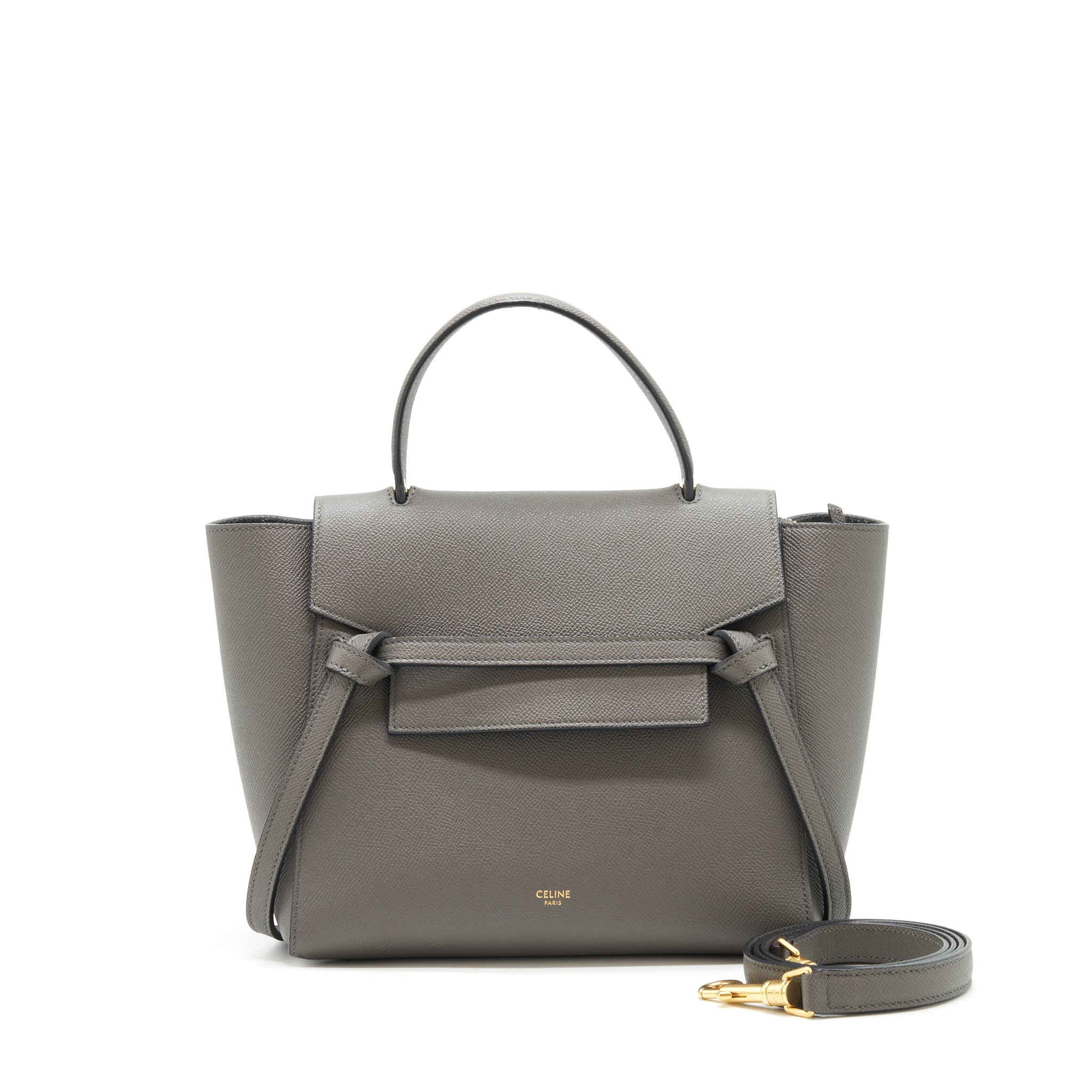 Celine Micro belt bag Grained Calfskin Dark Grey GHW