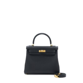 Hermes Kelly 25 Togo Black GHW Stamp U