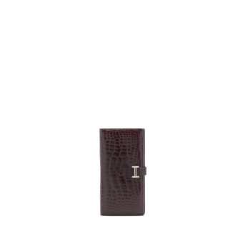 Hermes Alligator Bearn wallet Dark Red SHW Stamp Square O