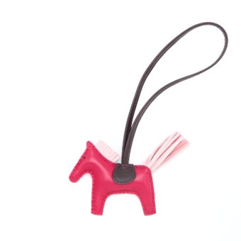 Hermes Rodeo PM Bag Charm Framboi/Rose Sakura/Rouge Sellier Stamp U