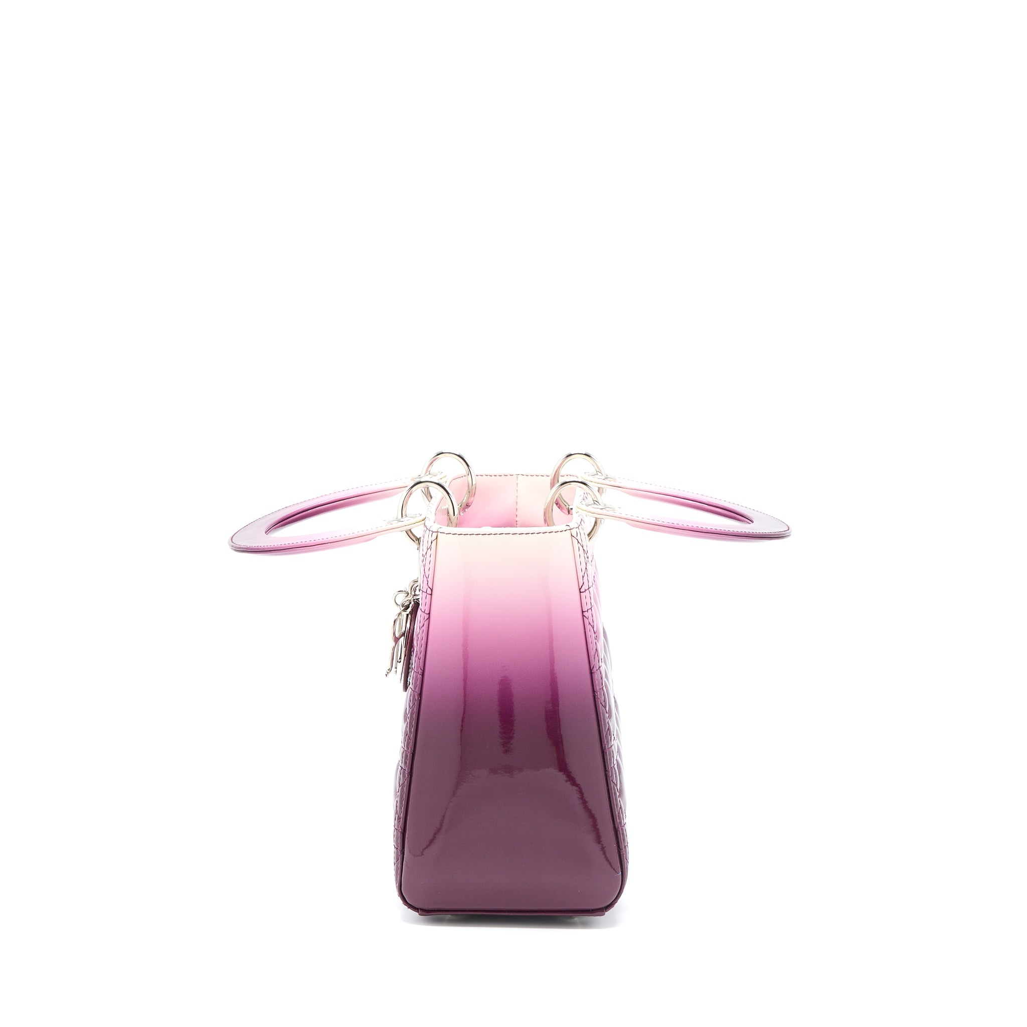 Dior Medium Lady Dior Patent White/Purple SHW - Image 3