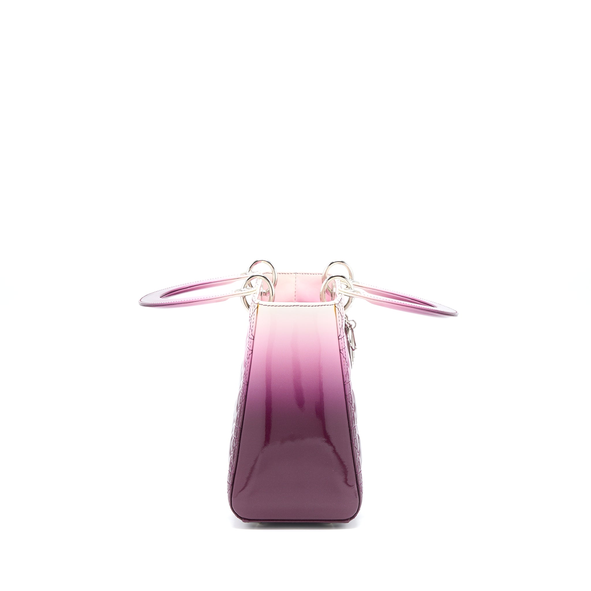 Dior Medium Lady Dior Patent White/Purple SHW - Image 4