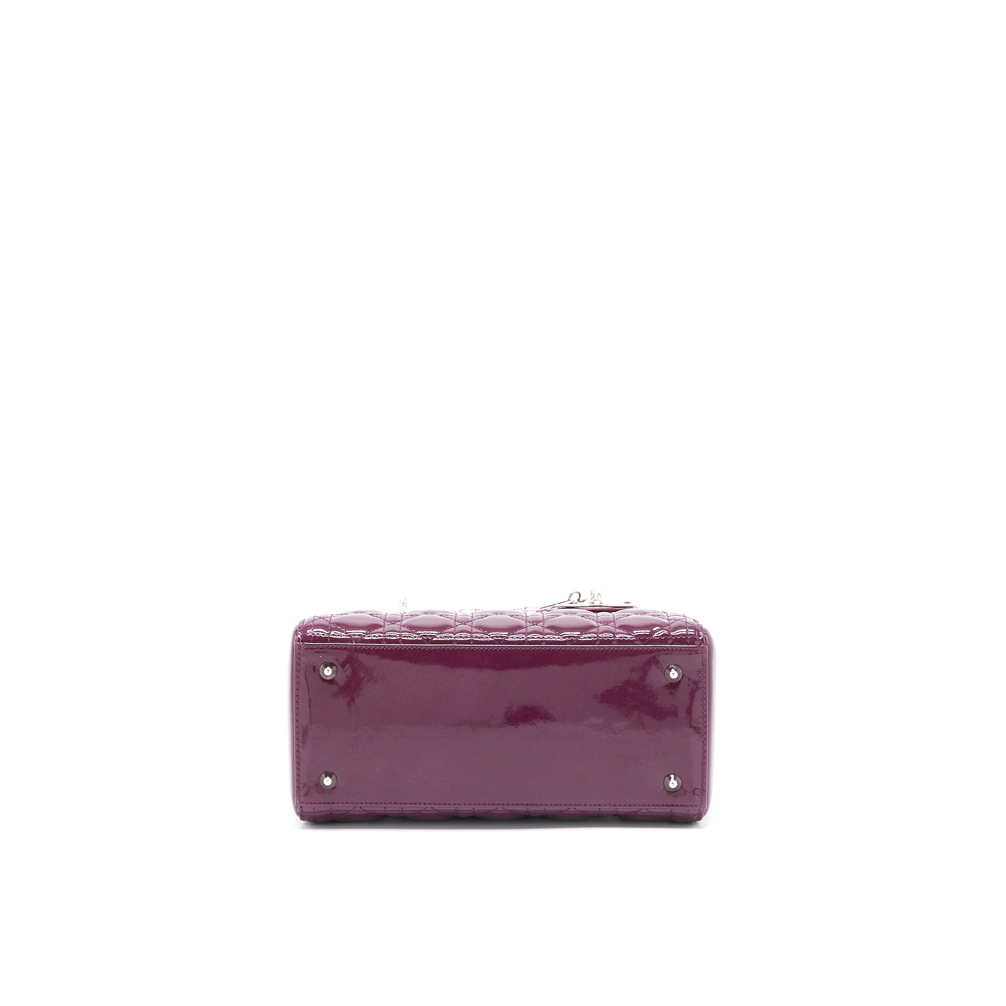 Dior Medium Lady Dior Patent White/Purple SHW - Image 5
