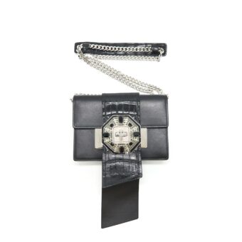 Prada Plax Jewels Ribbon Bag 1bd067 Black SHW