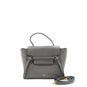 Celine Nano Belt Bag Grained Calfskin Dark Grey GHW