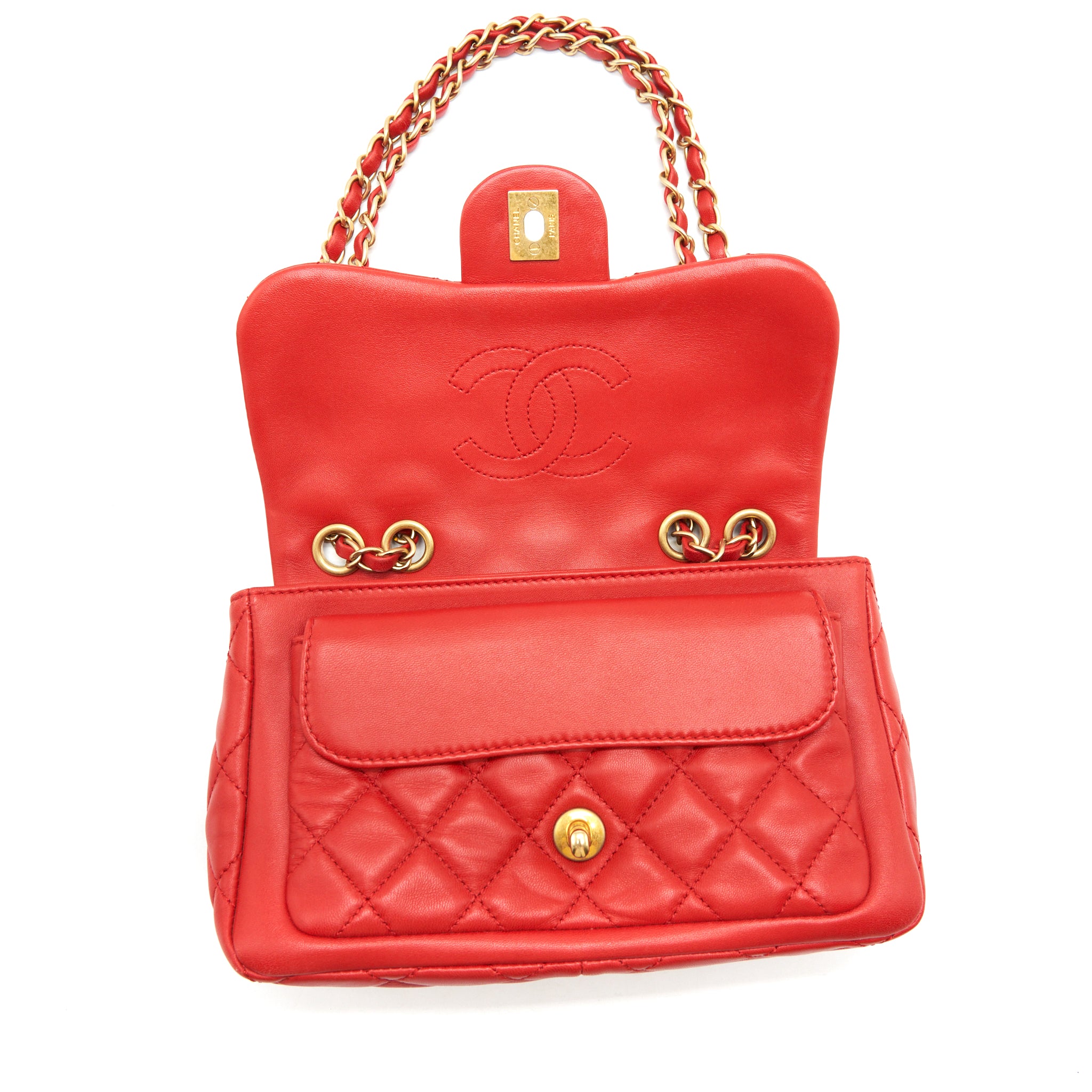 Chanel Now and For ever Cruise Seasonal Lambskin Red GHW - Image 10