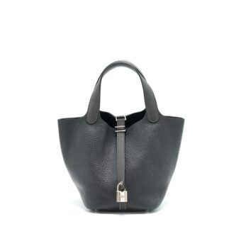 Hermes picotin 18 Lock Bag Dark Grey SHW stamp square R