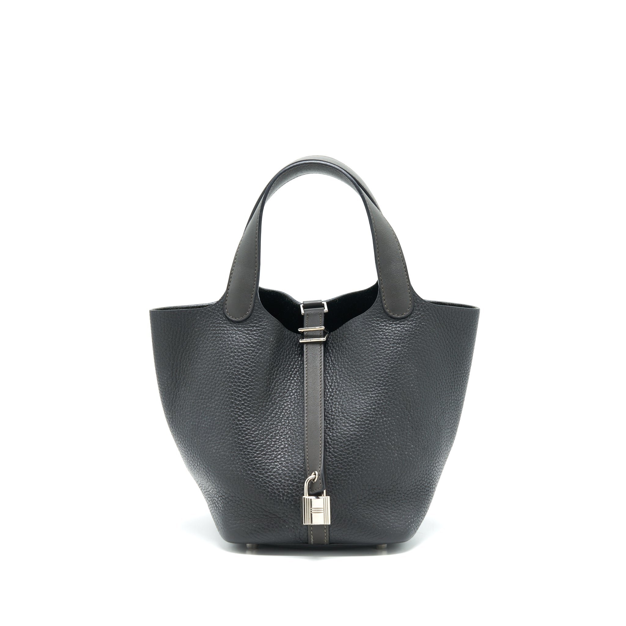 Hermes picotin 18 Lock Bag Dark Grey SHW stamp square R