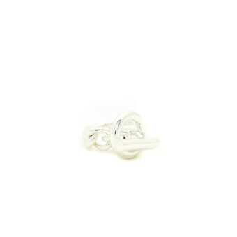 Hermes Size 59 Bague Croisette Ring Large Model Silver Tone