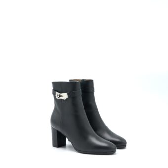 Hermes Size 37 Saint Germain Boots Calfskin Black SHW