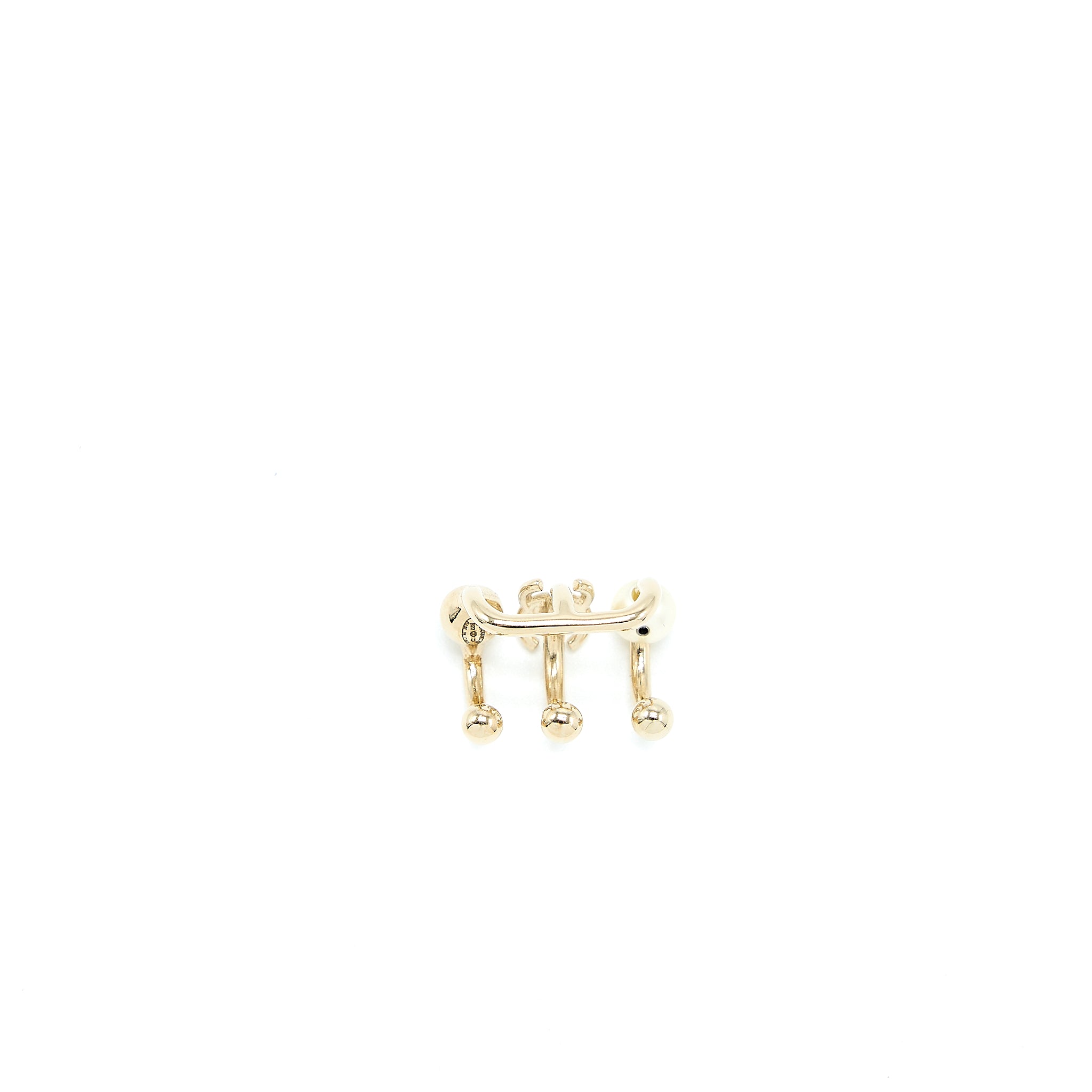 Chanel One Side Earring Light Gold Tone - Image 3