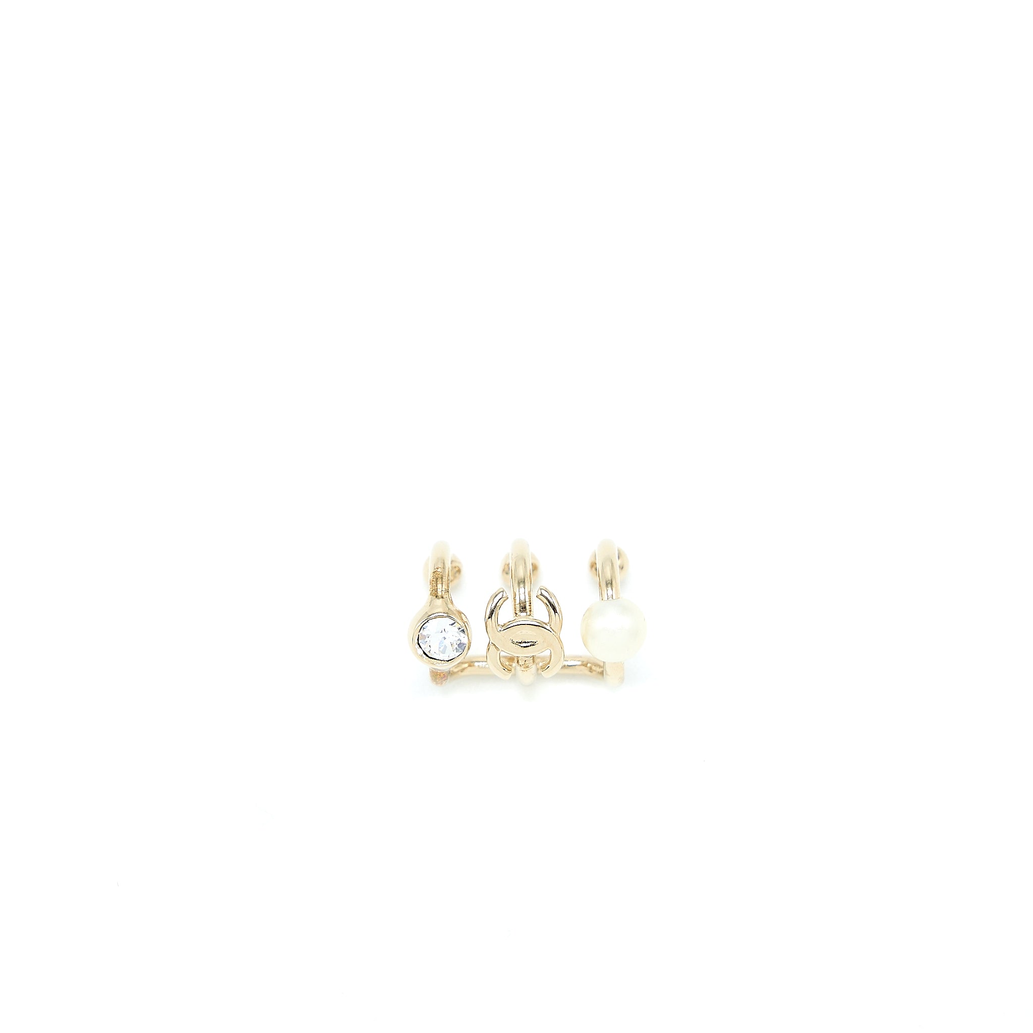 Chanel One Side Earring Light Gold Tone - Image 2