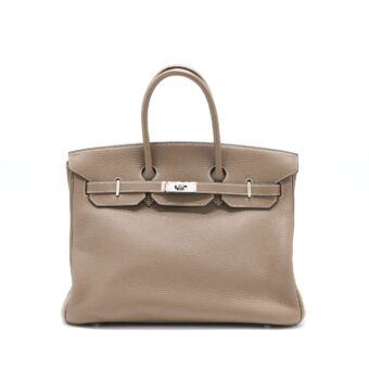 Hermes Birkin 35 Togo Etoupe SHW Stamp Square J