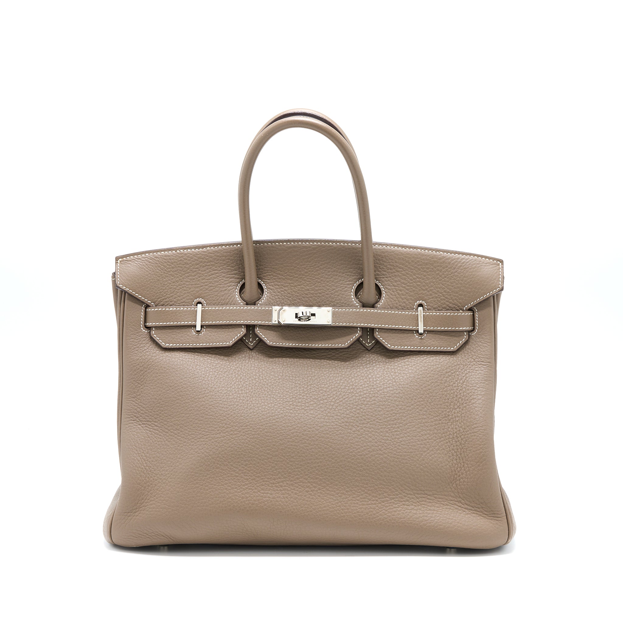Hermes Birkin 35 Togo Etoupe SHW Stamp Square J