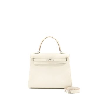 Hermes Kelly 25 Togo Craie SHW Stamp Z