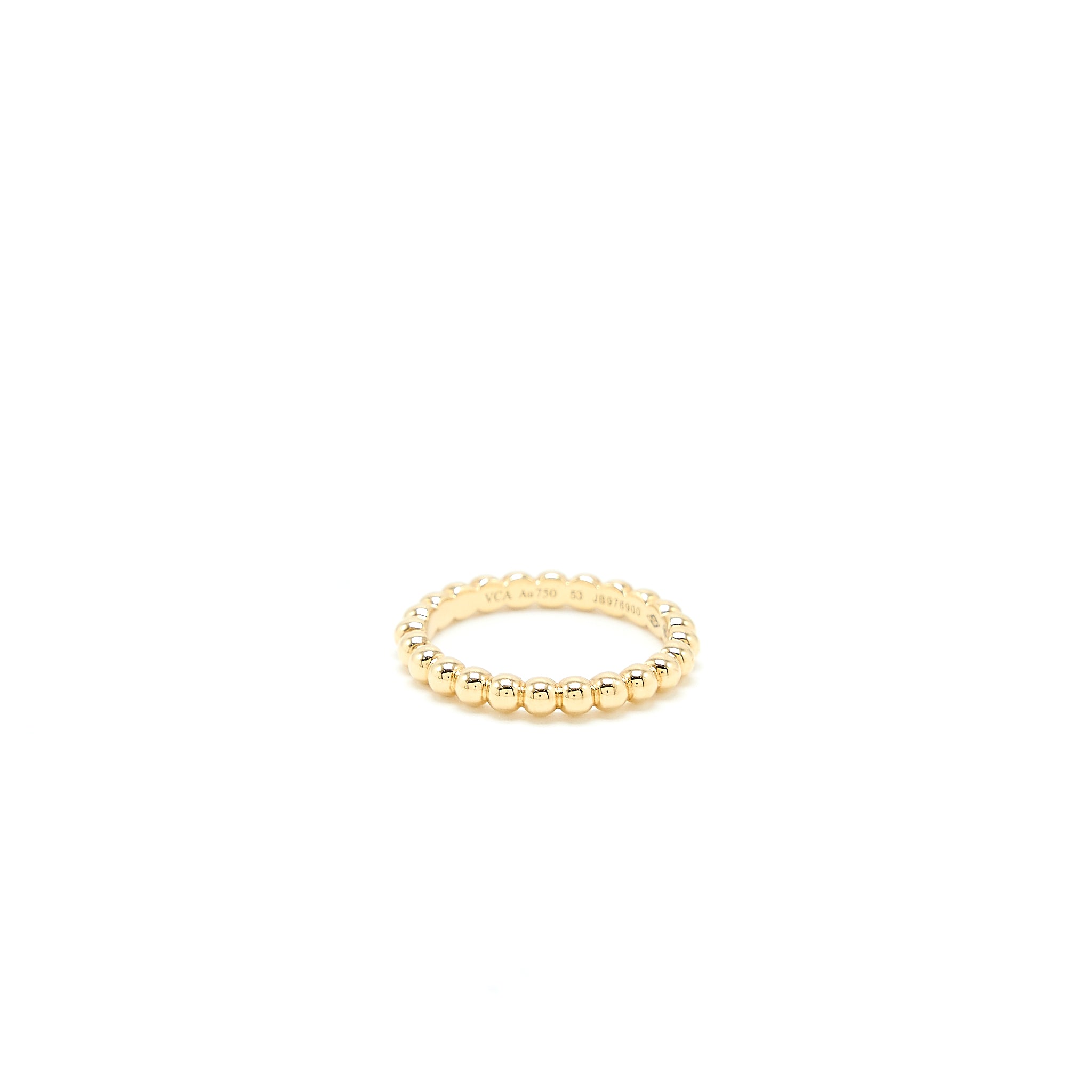 Van Cleef & Arpels Size 53 Perlée Pearls Of Gold Ring Medium Model Yellow Gold