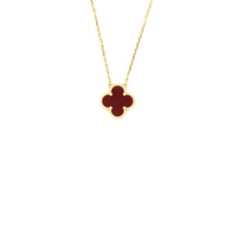 Van Cleef&Arpels Vintage Alhambra Pendant Carnelian Yellow Gold