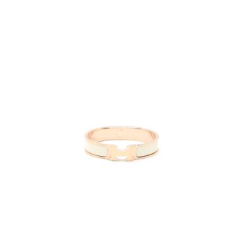 Hermes Size PM Clic H Bracelet Crème RGHW