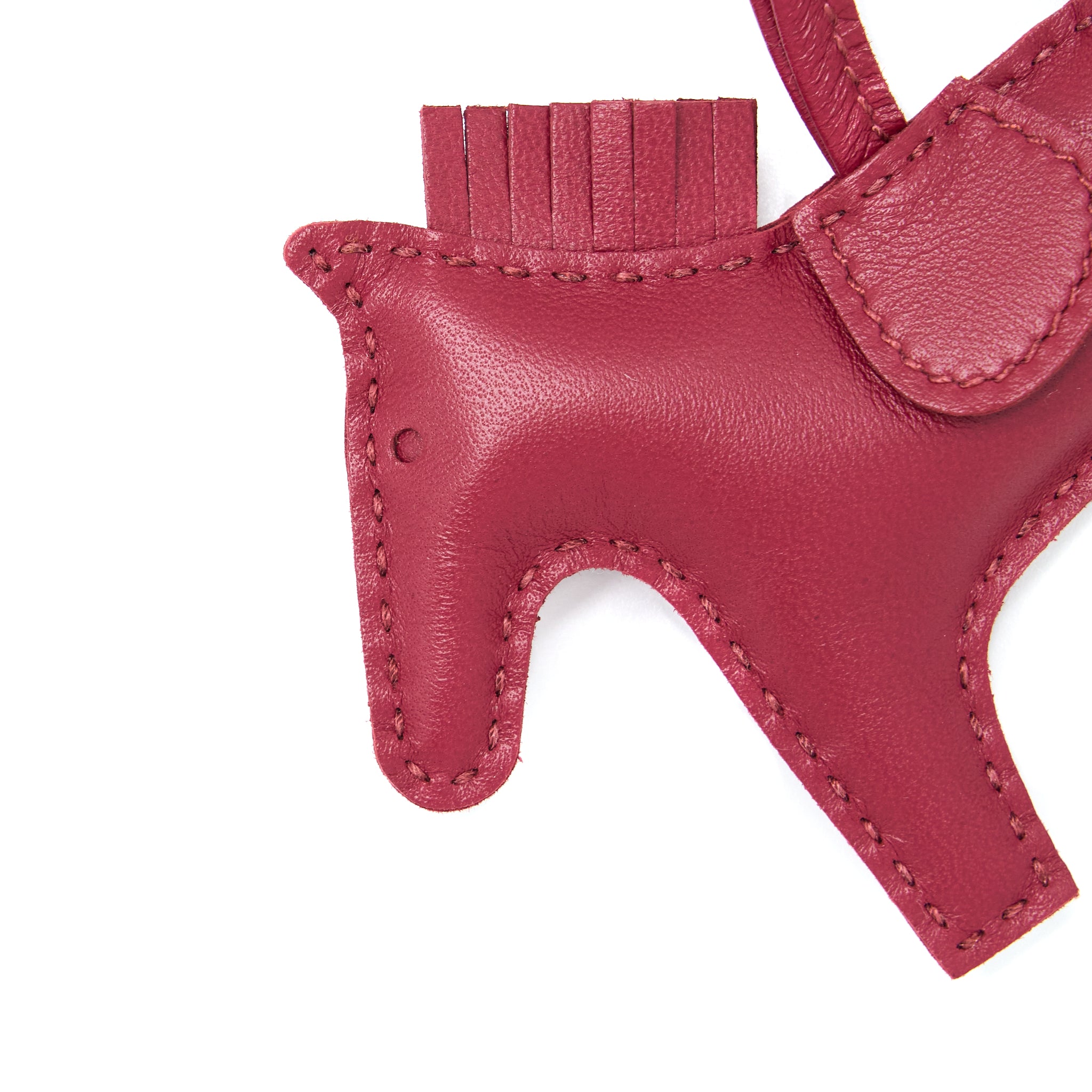 Hermes Rodeo PM Bag Charm Rouge Grenat Stamp Y - Image 2