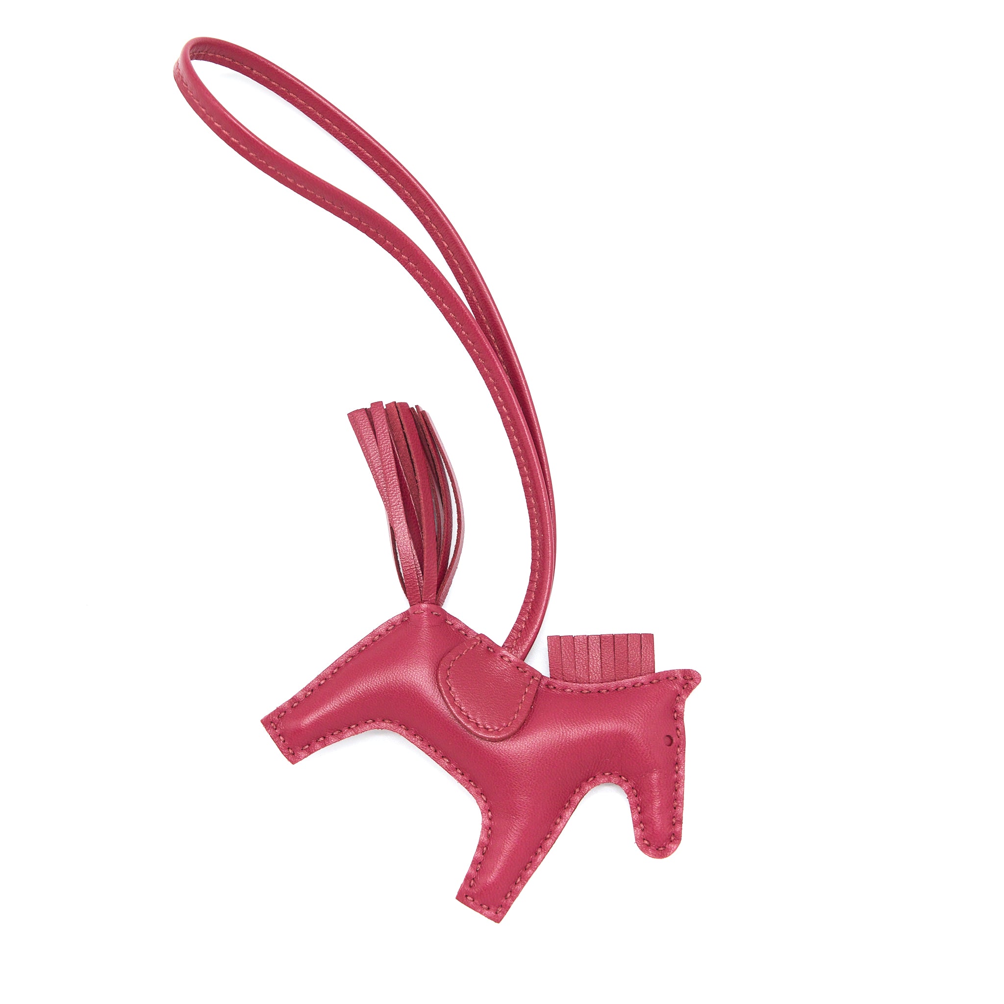 Hermes Rodeo PM Bag Charm Rouge Grenat Stamp Y - Image 3