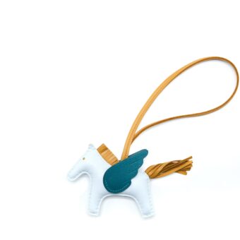 Hermes Rodeo Pegase PM Bag Charm Blue Brume/Sesame/Bosphore Stamp Z