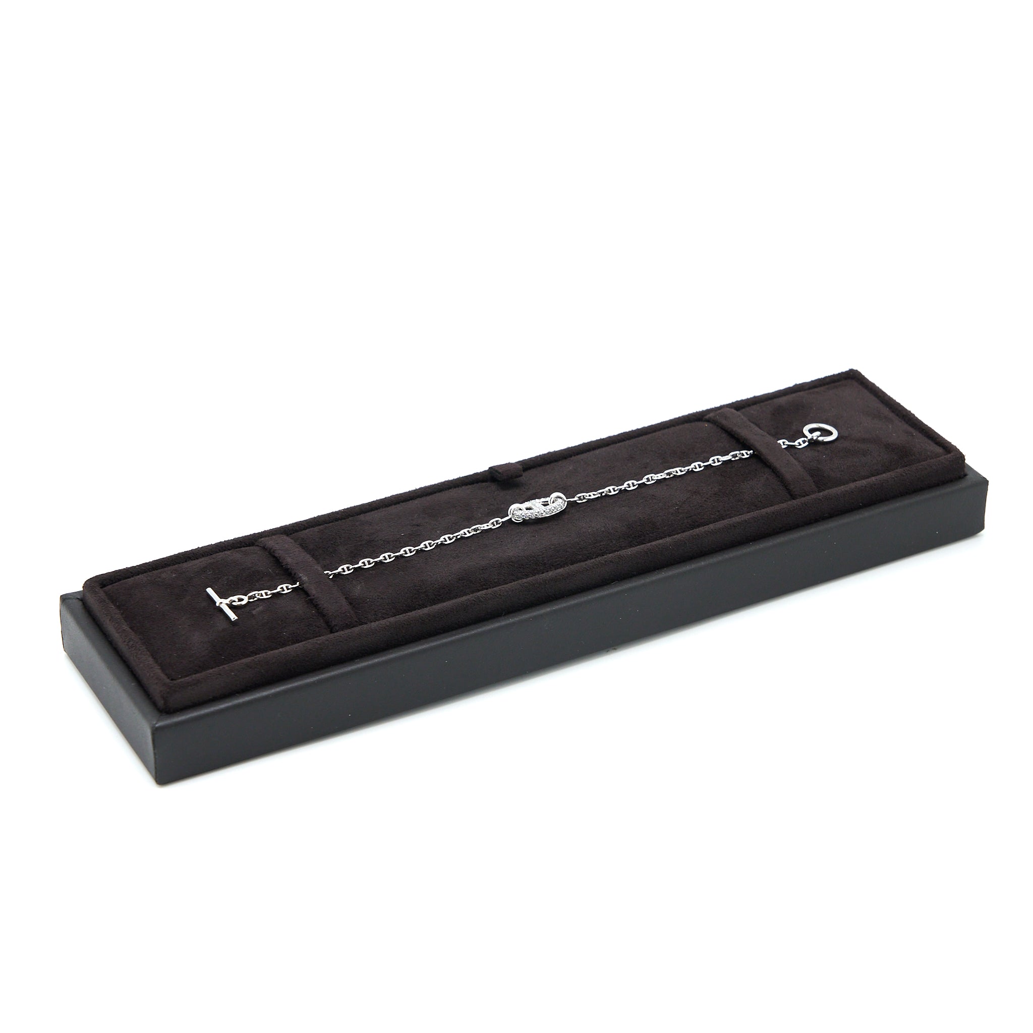 Hermes Size ST New Farandole Bracelet Toggle Closure White Gold With Diamonds - Image 2