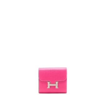 Hermes Constance Wallet Epsom Pink SHW Stamp Square Q