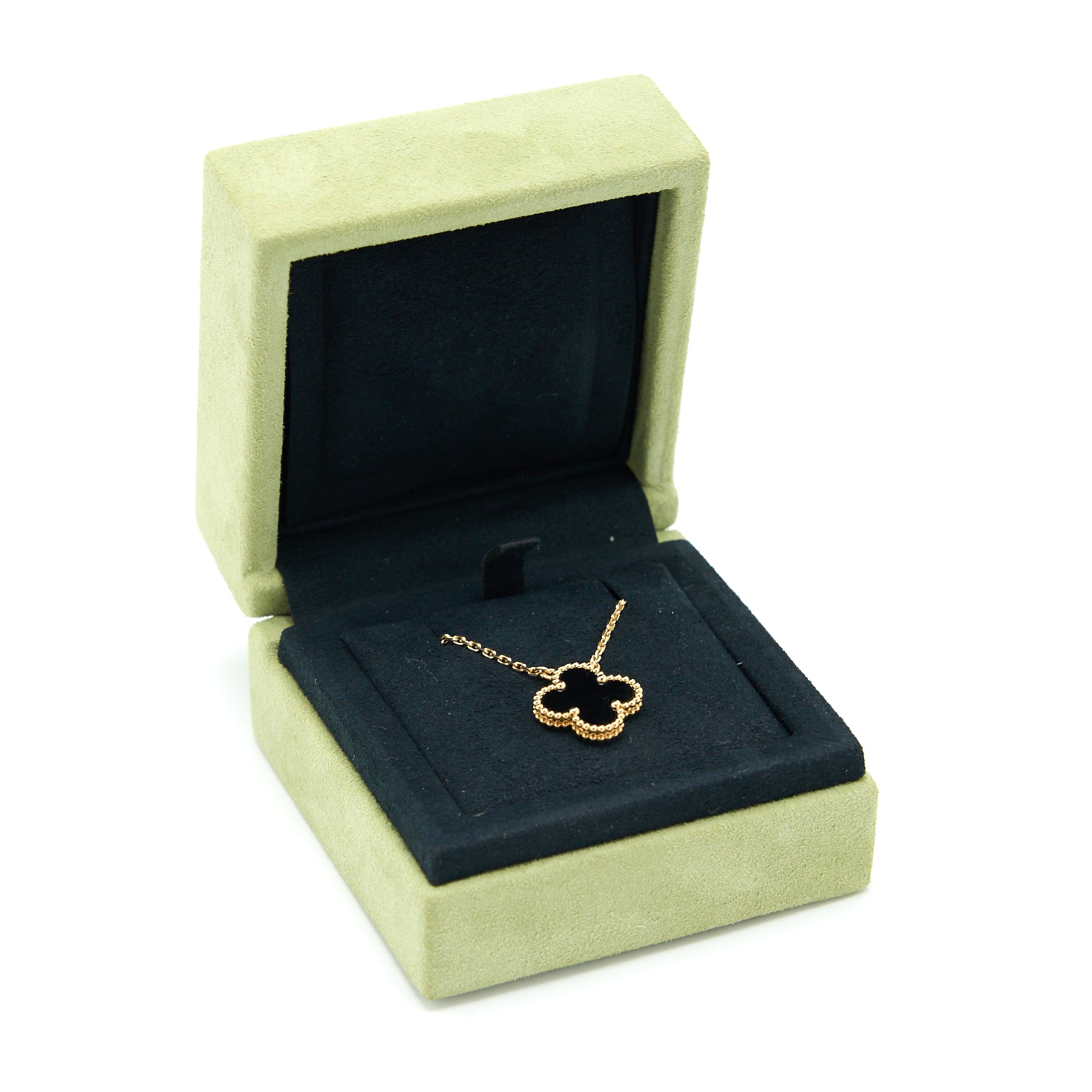 Van Cleef & Arpels Vintage Alhambra Pendant Black Onyx/18k Yellow Gold - Image 3