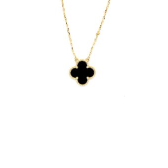 Van Cleef & Arpels Vintage Alhambra Pendant Black Onyx/18k Yellow Gold