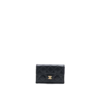 Chanel Classic Flap Card Holder Caviar Black GHW (Microchip)