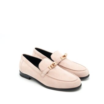 Hermes Size 37.5 Destin Loafer Chevre Velours Rose Opaline RGHW