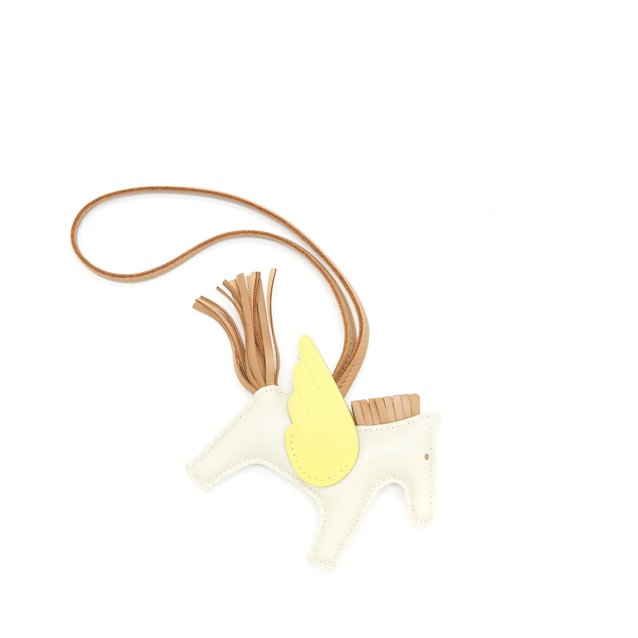 Hermes Rodeo Pegase PM Bag Charm Craie / Chai / Lime Stamp U - Image 3