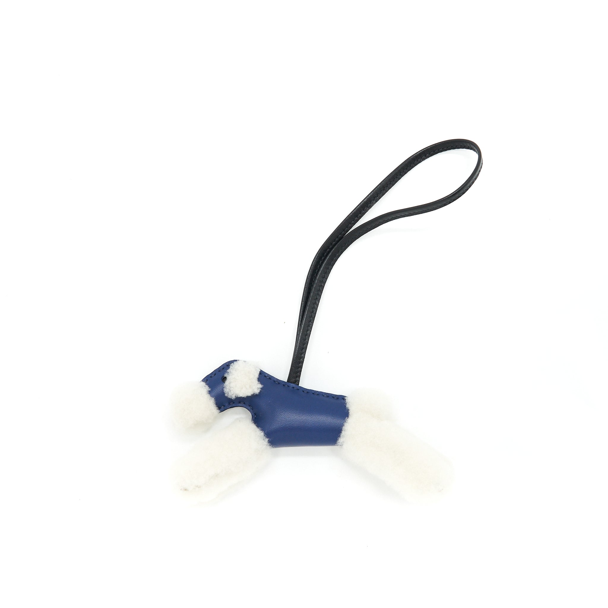 Hermes Buddy Bag Charm Blue Saphir/Black Stamp U