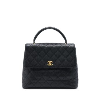 Chanel Vintage Top Handle Flap Bag Caviar Black GHW