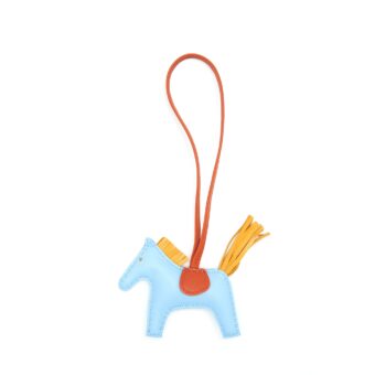 Hermes Rodeo PM Bag Charm Blue/ Orange/ Gold