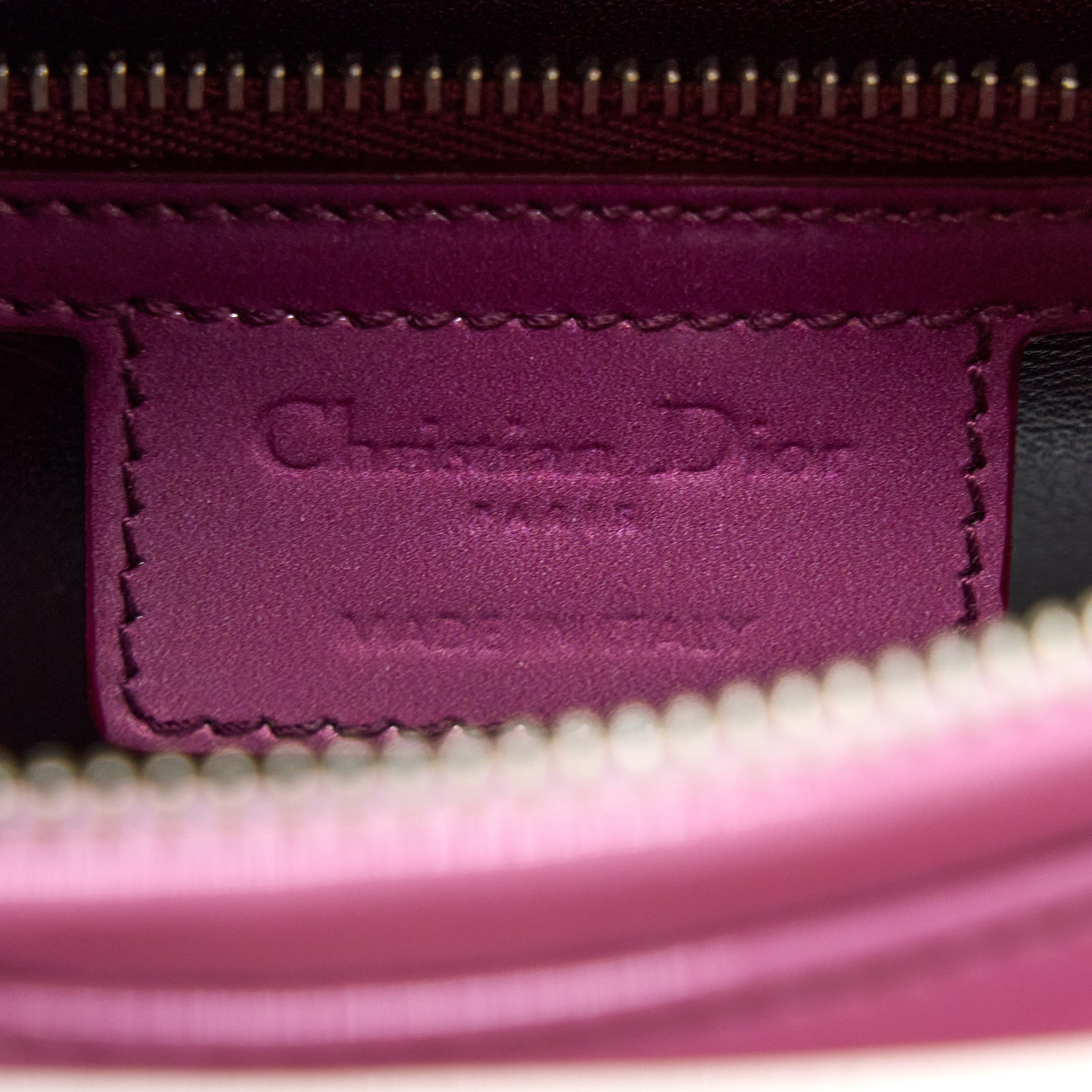 Dior Medium Lady Dior Patent White/Purple SHW - Image 12