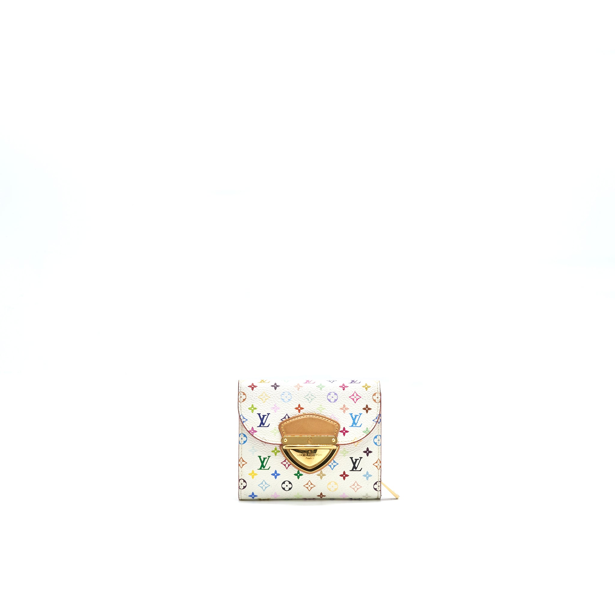 LOUIS VUITTON JOEY WALLET MONOGRAM MULTICOLOUR WHITE