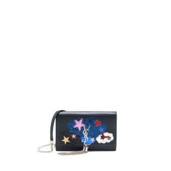 Saint Laurent/ YSL Kate Small Chain Wallet With Tassel Black/Multicolour Limited Edition GHW