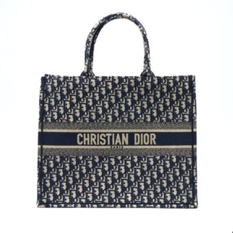 Dior Large Book Tote Blue Oblique Jacquard